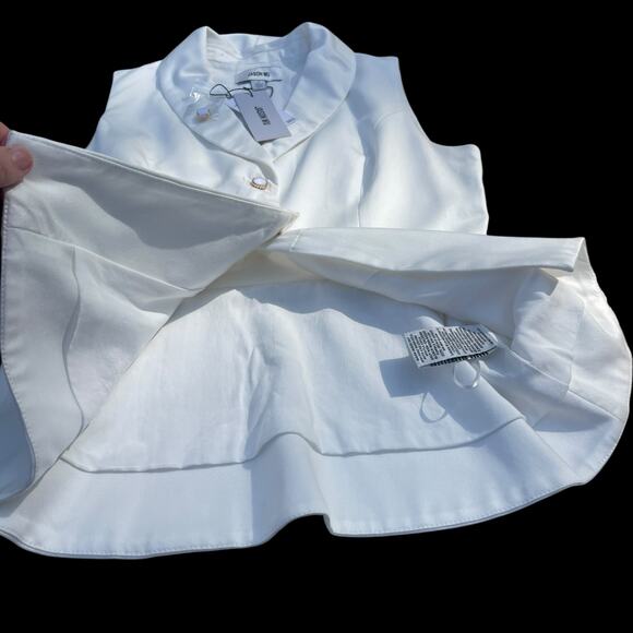 NWT!  Jason Wu White Peplum Button-Front Tencel  Vest - Size 4 - Picture 11 of 16